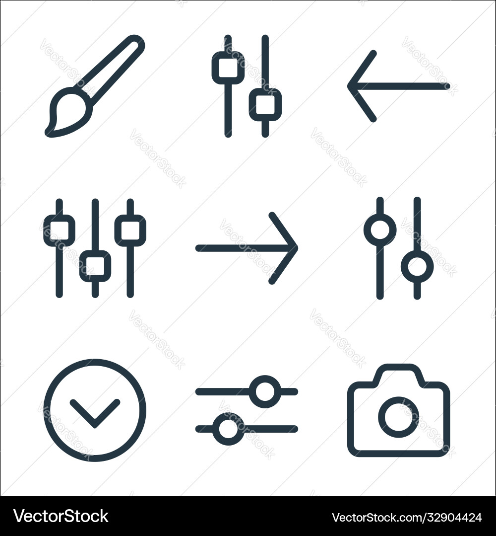 Interface line icons linear set quality Interface line icons linear set quality vector image