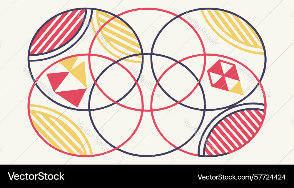 Intricate intersecting circular patterns with vector image