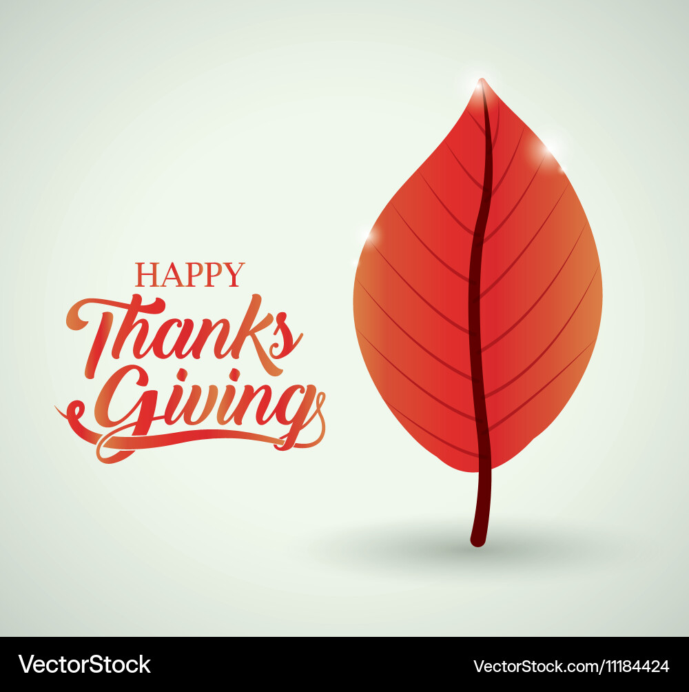 Leaf of thanks given design Vector Image