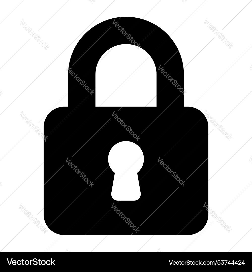 Lock icon design in solid style filled vector image