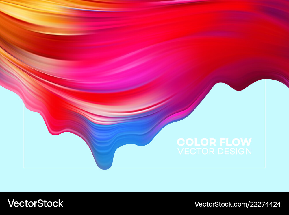 Modern colorful flow poster wave liquid shape vector image