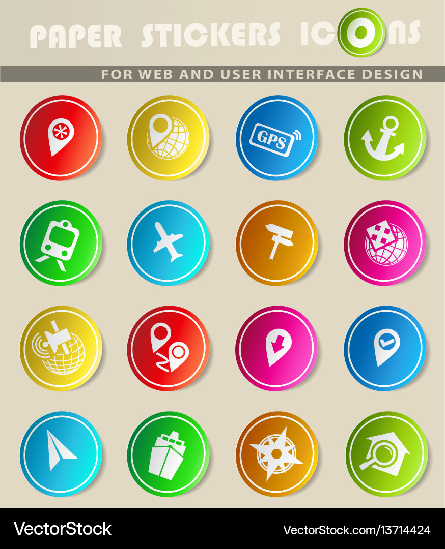 Navigation icon set Vector Image