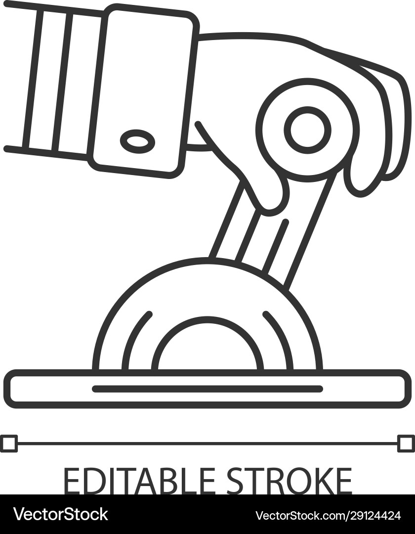 Pilot engine lever linear icon Pilot engine lever linear icon vector image