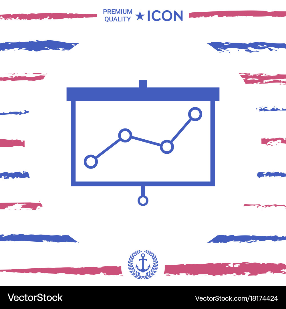 Projector screen with graph vector image