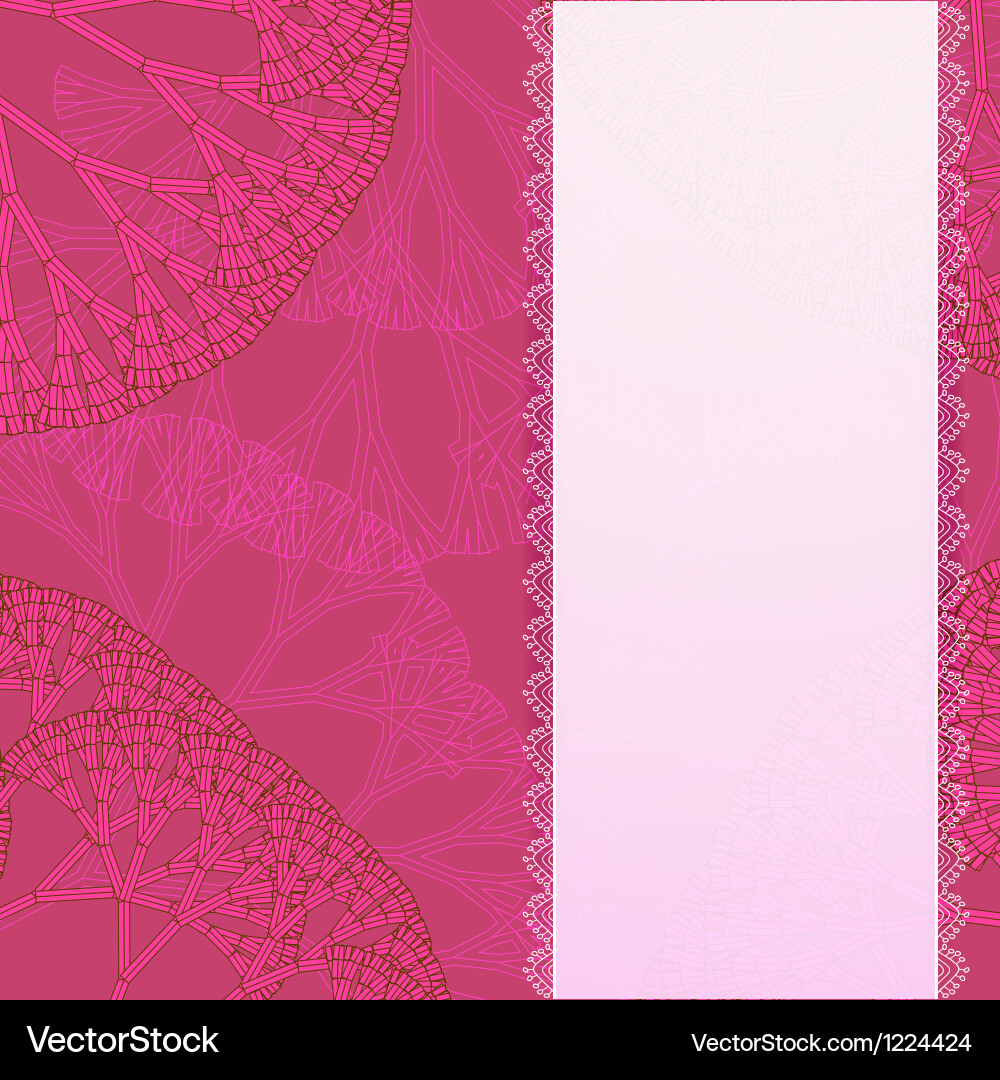 Retro frame background with abstract trees Vector Image