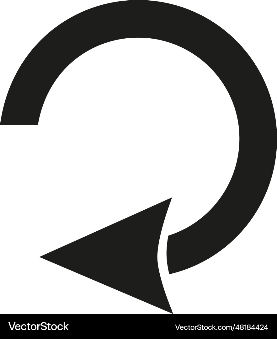 Round arrow as refresh symbol simple icon Round arrow as refresh symbol simple icon Vector Image