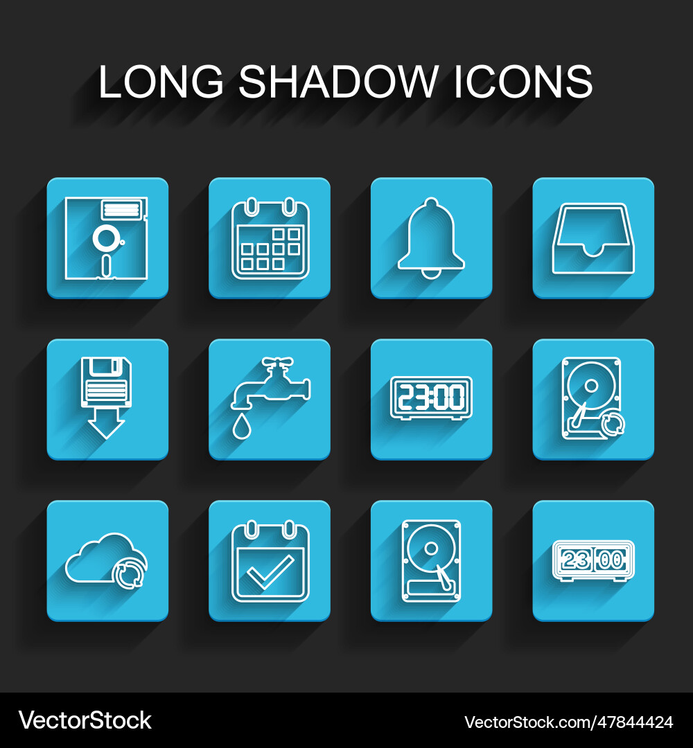 Set line cloud sync refresh calendar with check Set line cloud sync refresh calendar with check Vector Image