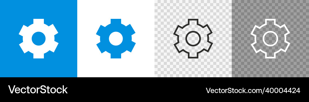 Set setting gear icon in flat style button app Set setting gear icon in flat style button app vector image