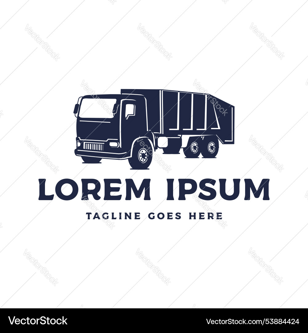 Vintage retro garbage trash truck icon logo design Vintage retro garbage trash truck icon logo design vector image