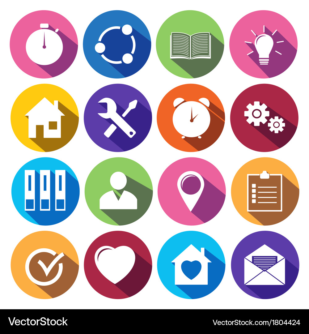 Web icons set in flat design vector image