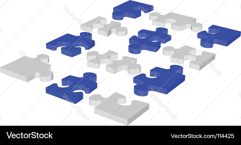 3D Puzzle Blocks Vector Image