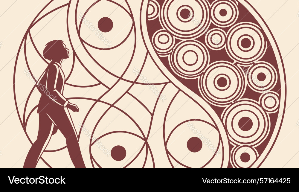 Abstract circular pattern of balance and flow vector image