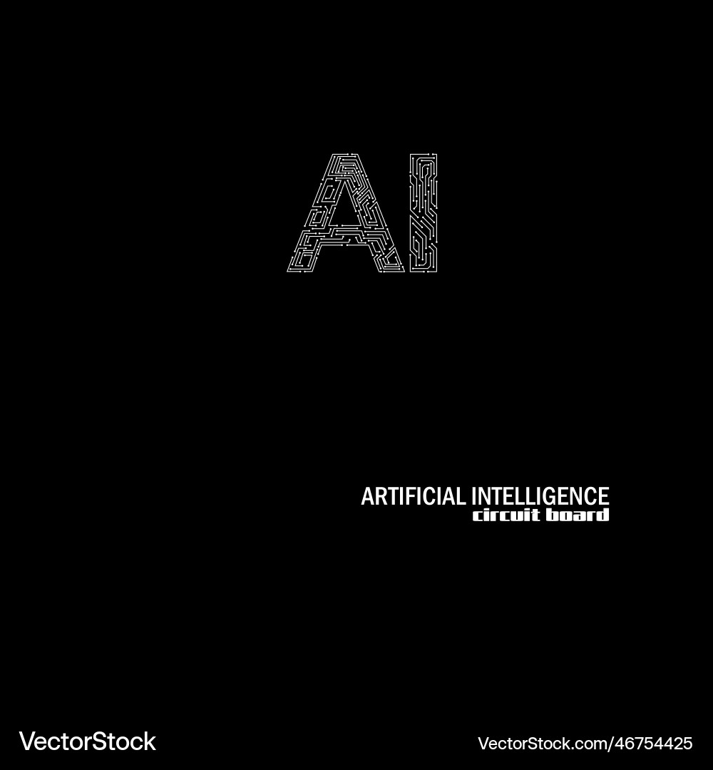 Abstract technological brain with artificial Abstract technological brain with artificial Vector Image
