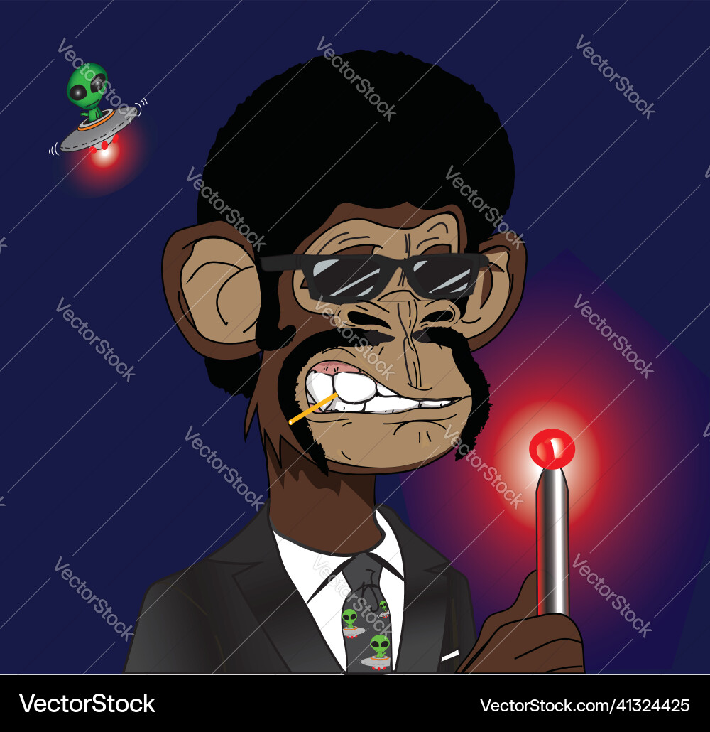 Bored Monkey NFT Crypto – Royalty-Free Vector | VectorStock