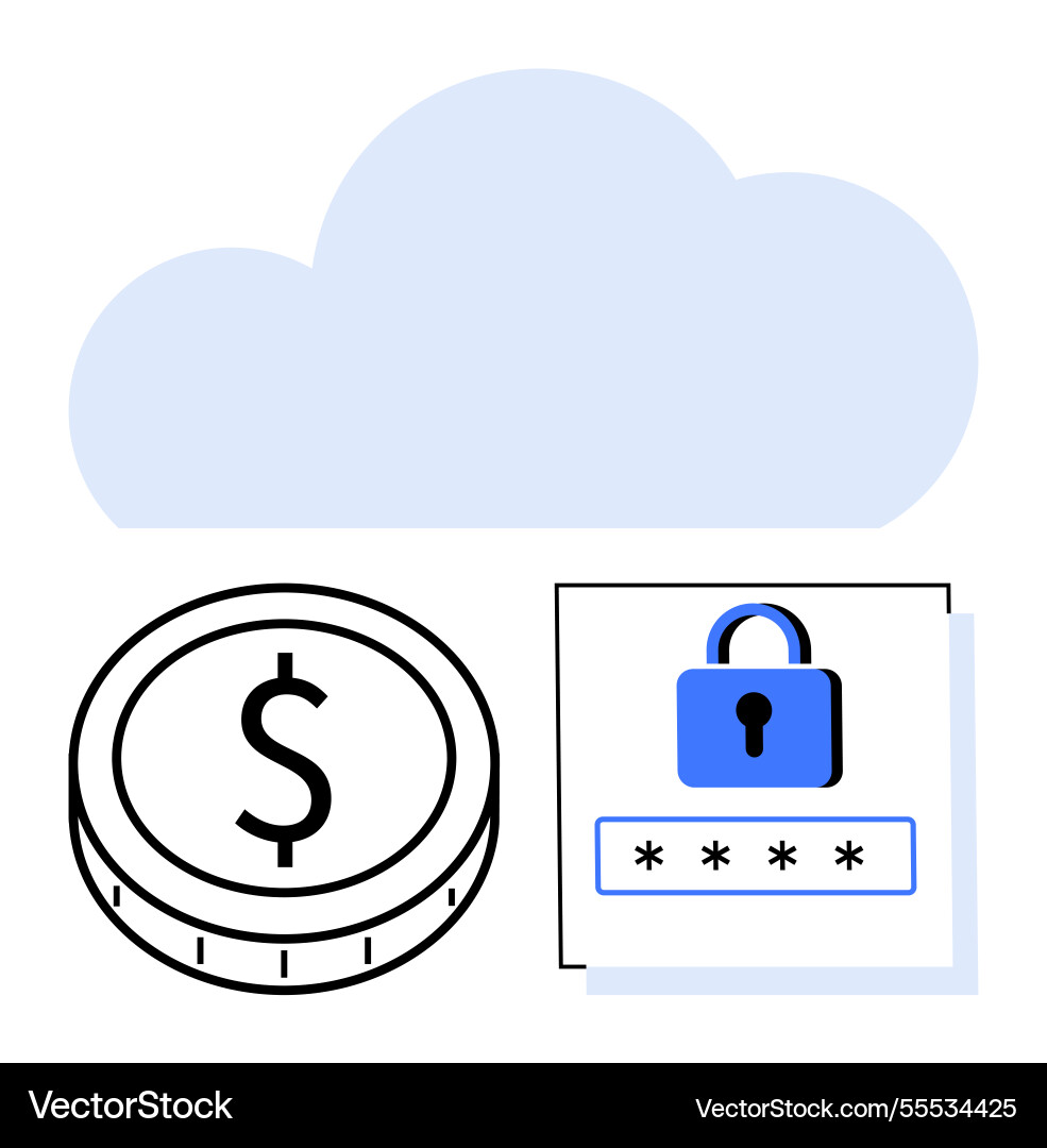 Cloud computing with financial security and data Cloud computing with financial security and data vector image