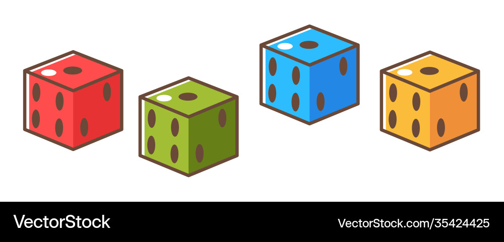 Cubes with holes denoting numbers rpg game dice Cubes with holes denoting numbers rpg game dice vector image