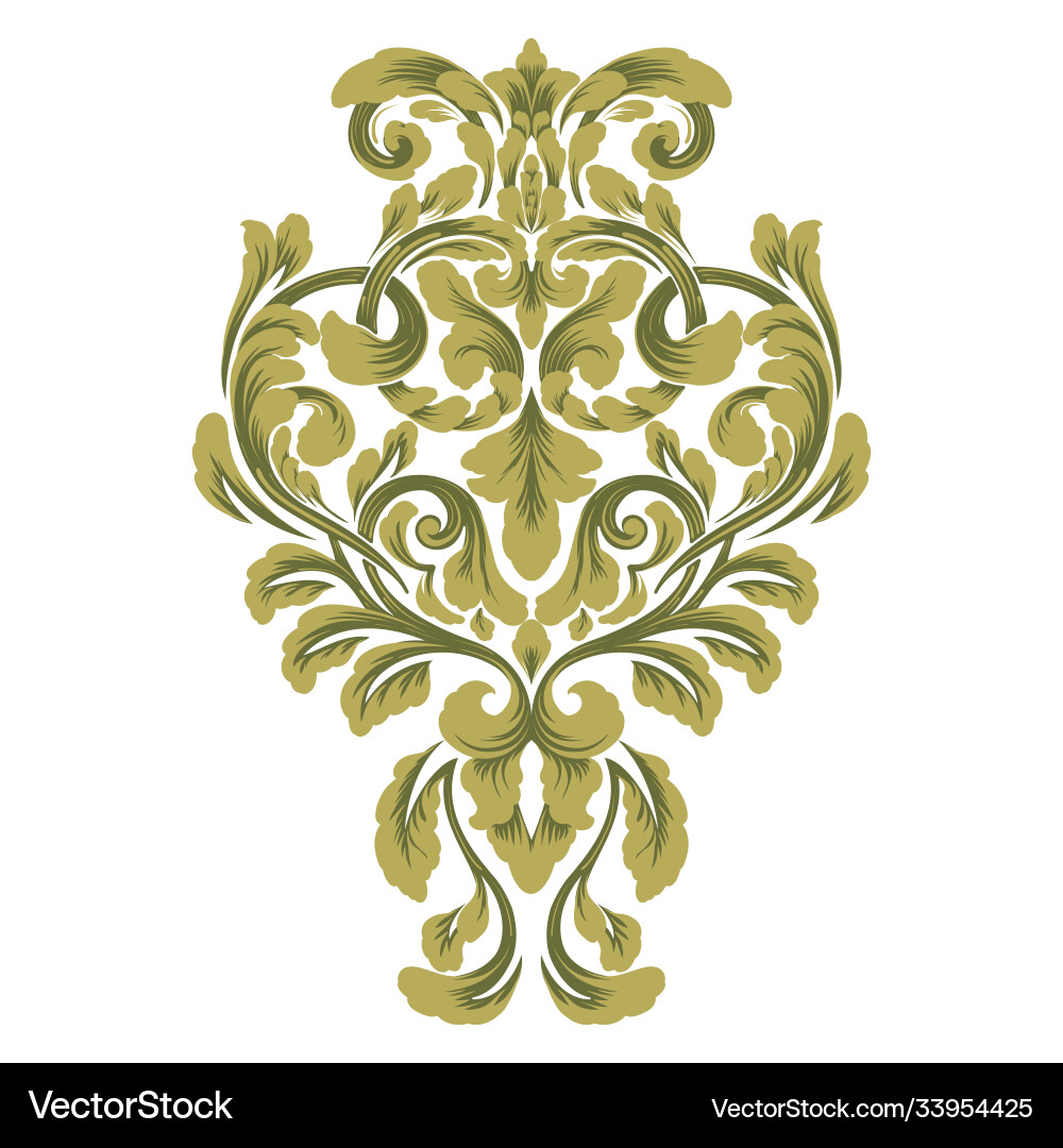 Damask element isolated central Damask element isolated central vector image