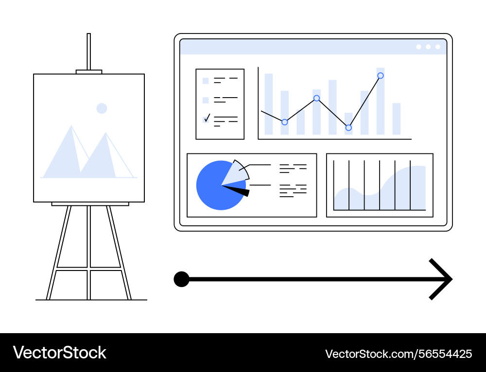 Data presentation with charts and diagrams Data presentation with charts and diagrams vector image