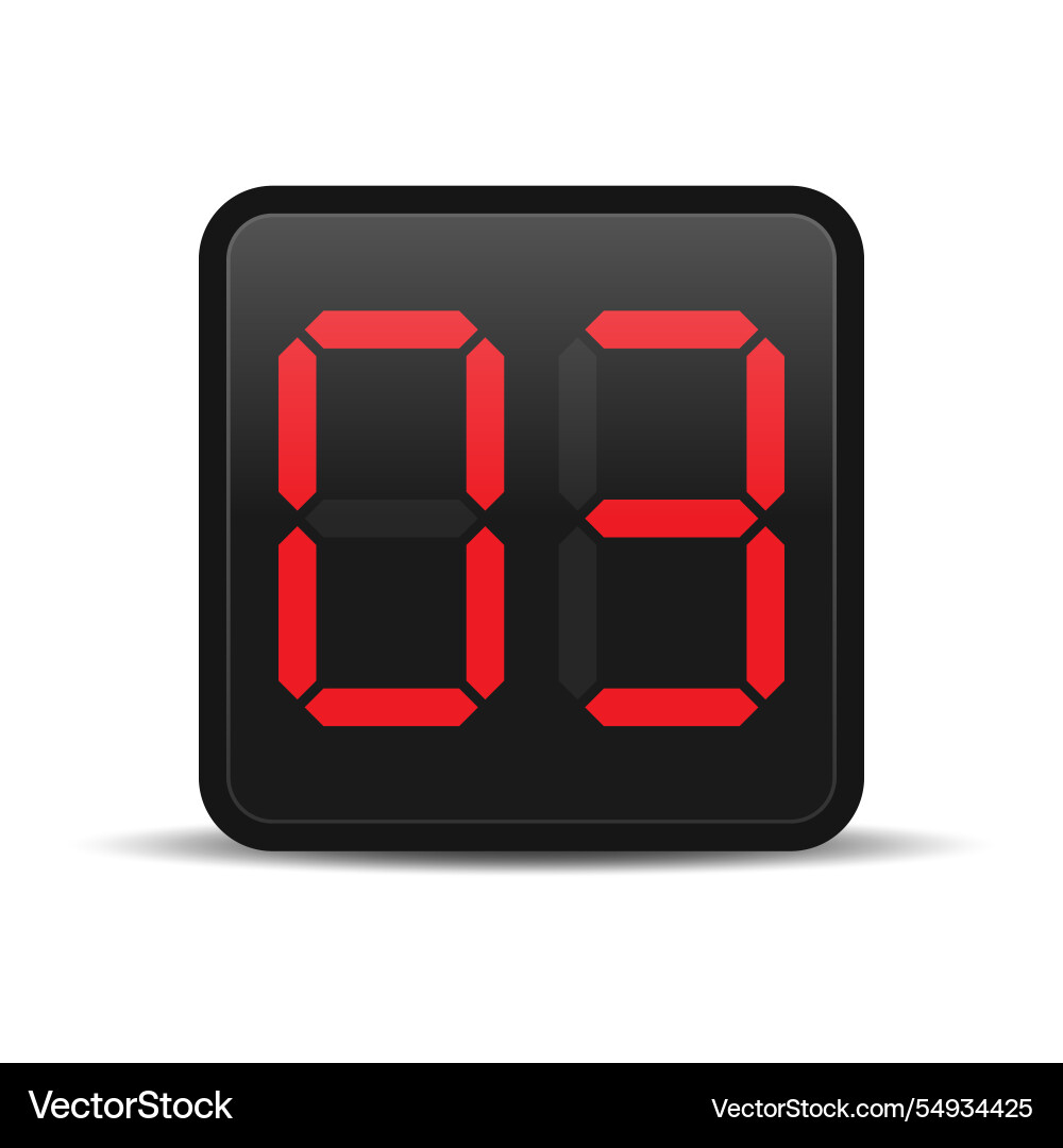 Digital countdown display with red number 3 vector image