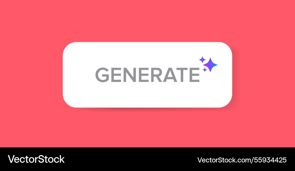 Generate button clean white ui element Generate button clean white ui element vector image