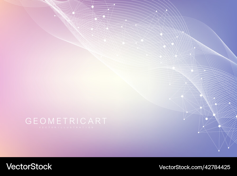 Geometric abstract background with connected line Vector Image