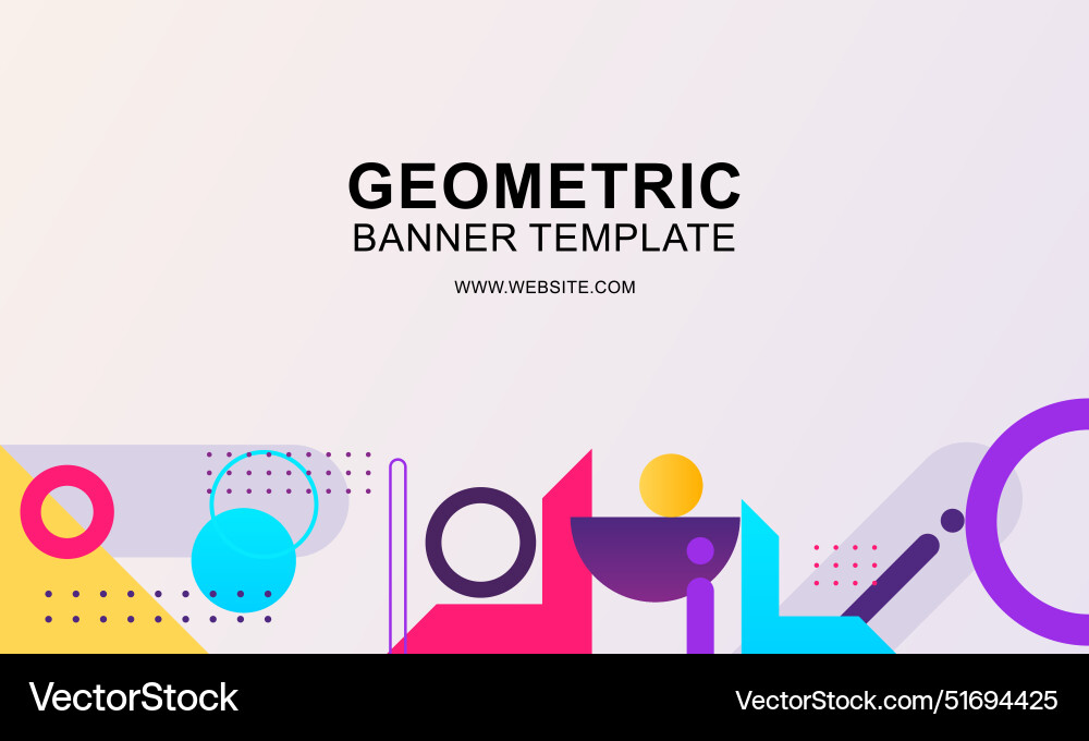 Gradient geometric pattern horizontal banner Vector Image