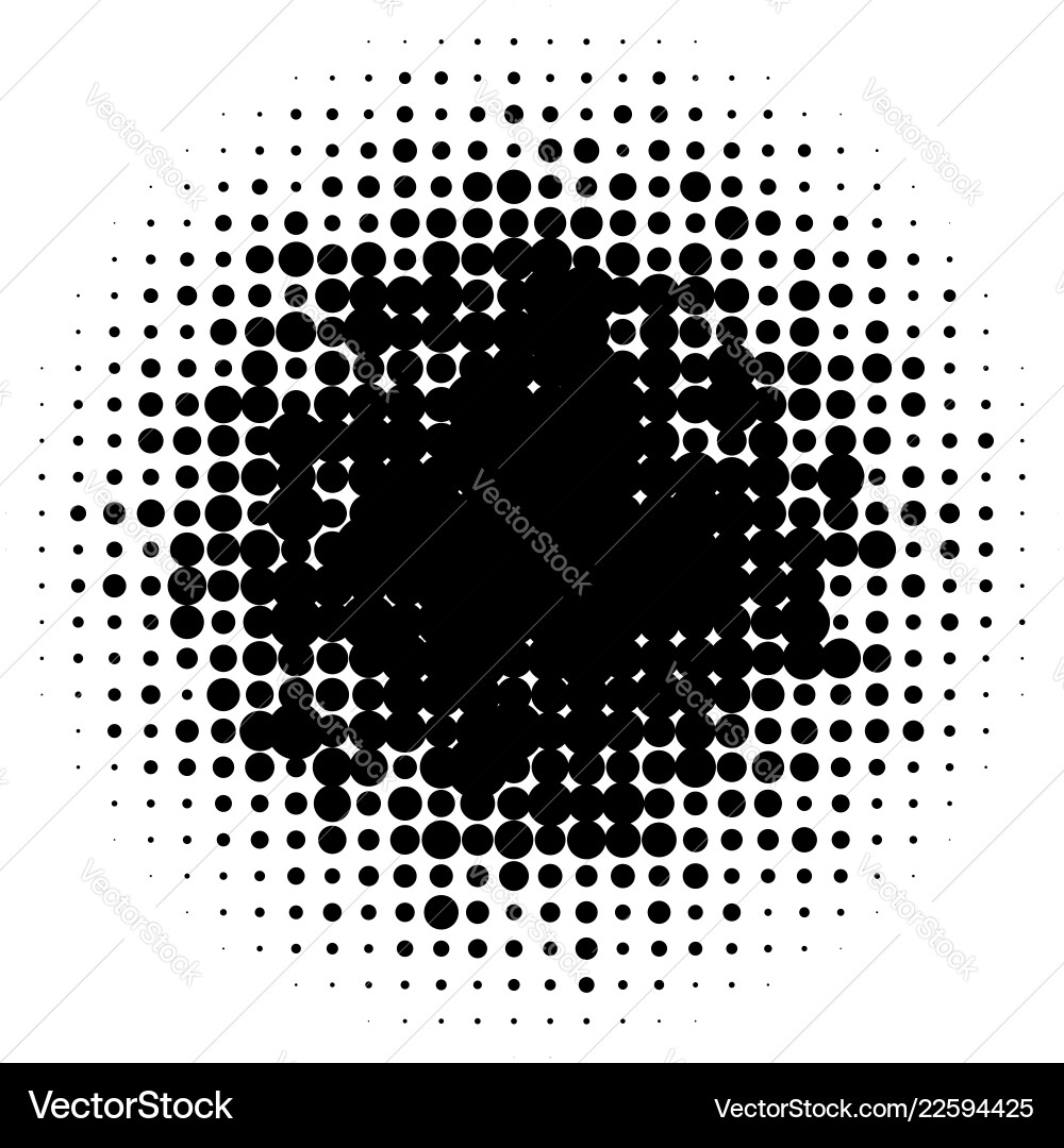 Halftone circles dots pattern monochrome Halftone circles dots pattern monochrome vector image