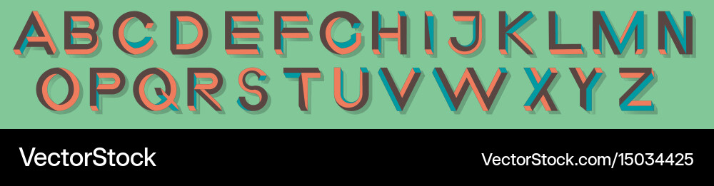 Impossible geometry letters shape font Vector Image