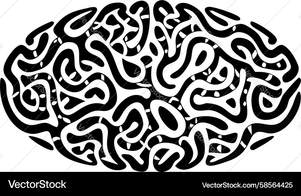 Intricate Brain Maze - Neural Network Vector Image