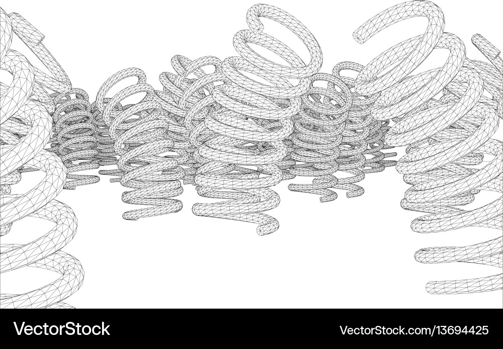 Many springs rendering of 3d Vector Image