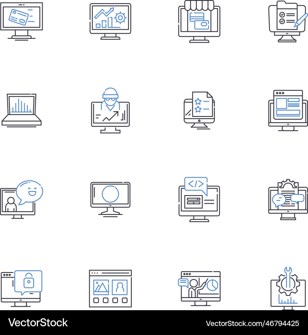 Programming technology line icons collection Vector Image