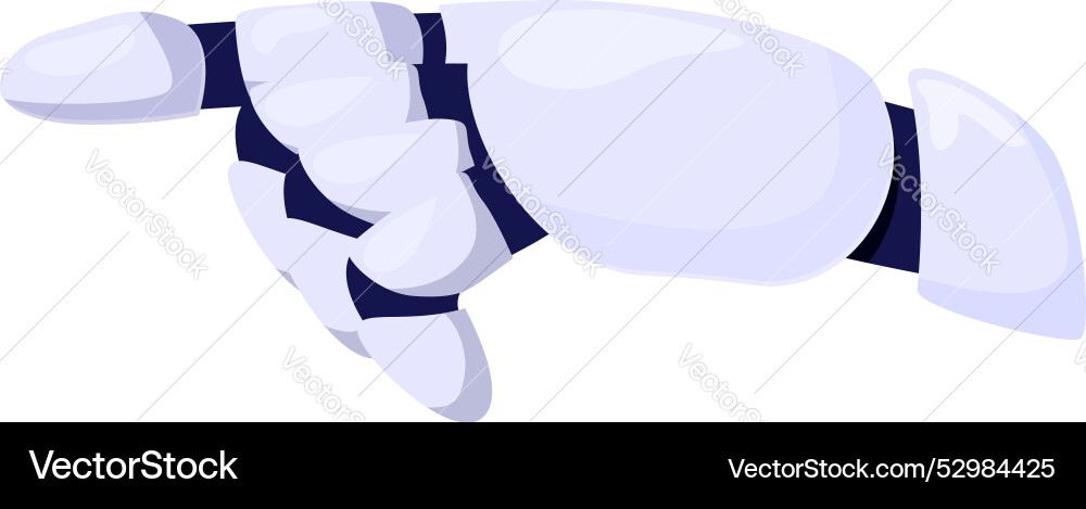 Robot hand pointing index finger artificial vector image