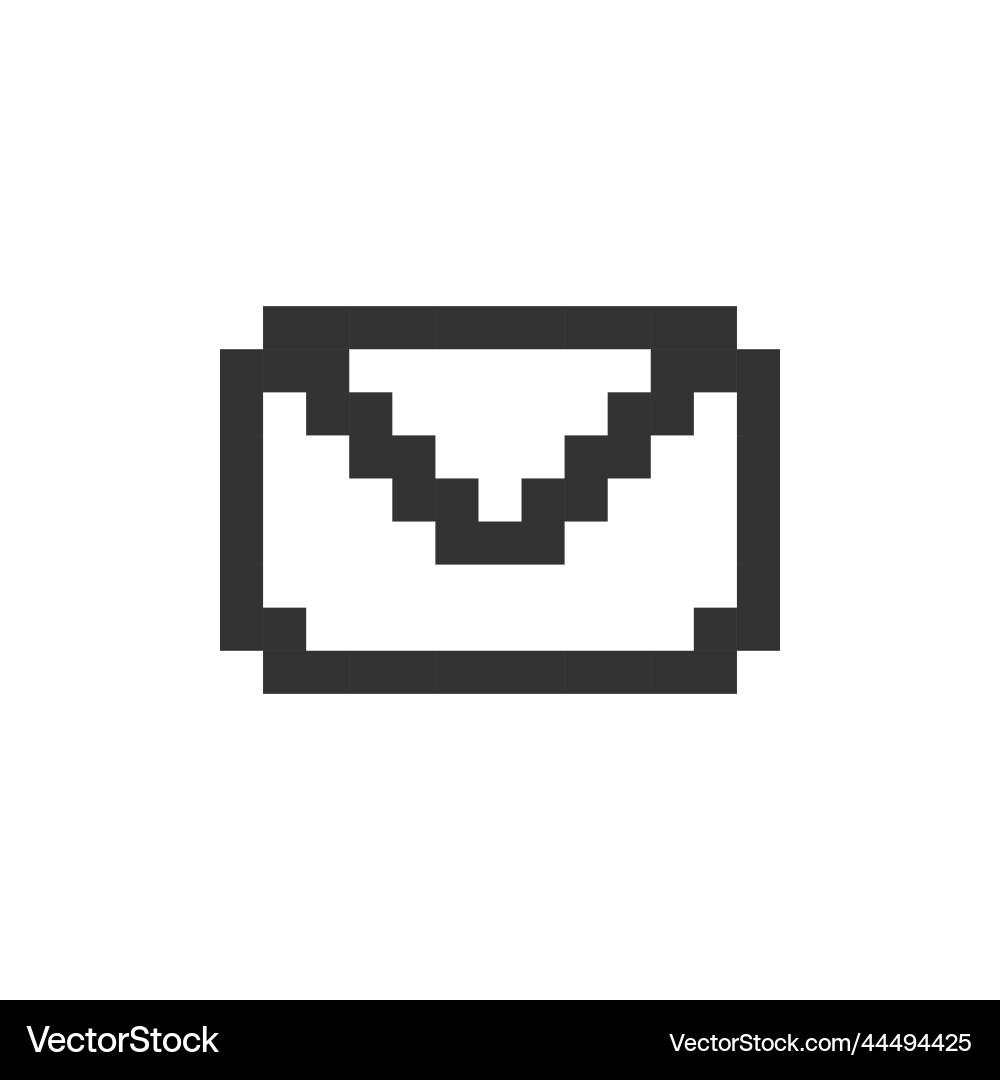 Unread message pixelated ui icon Unread message pixelated ui icon vector image