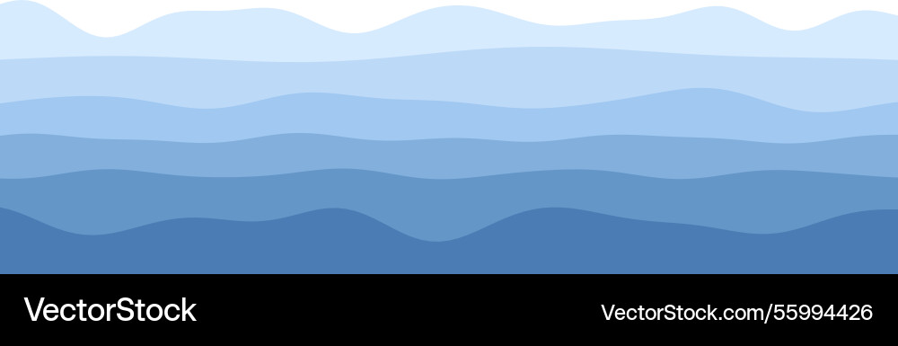 Abstract blue wave pattern with multilayered wavy Vector Image