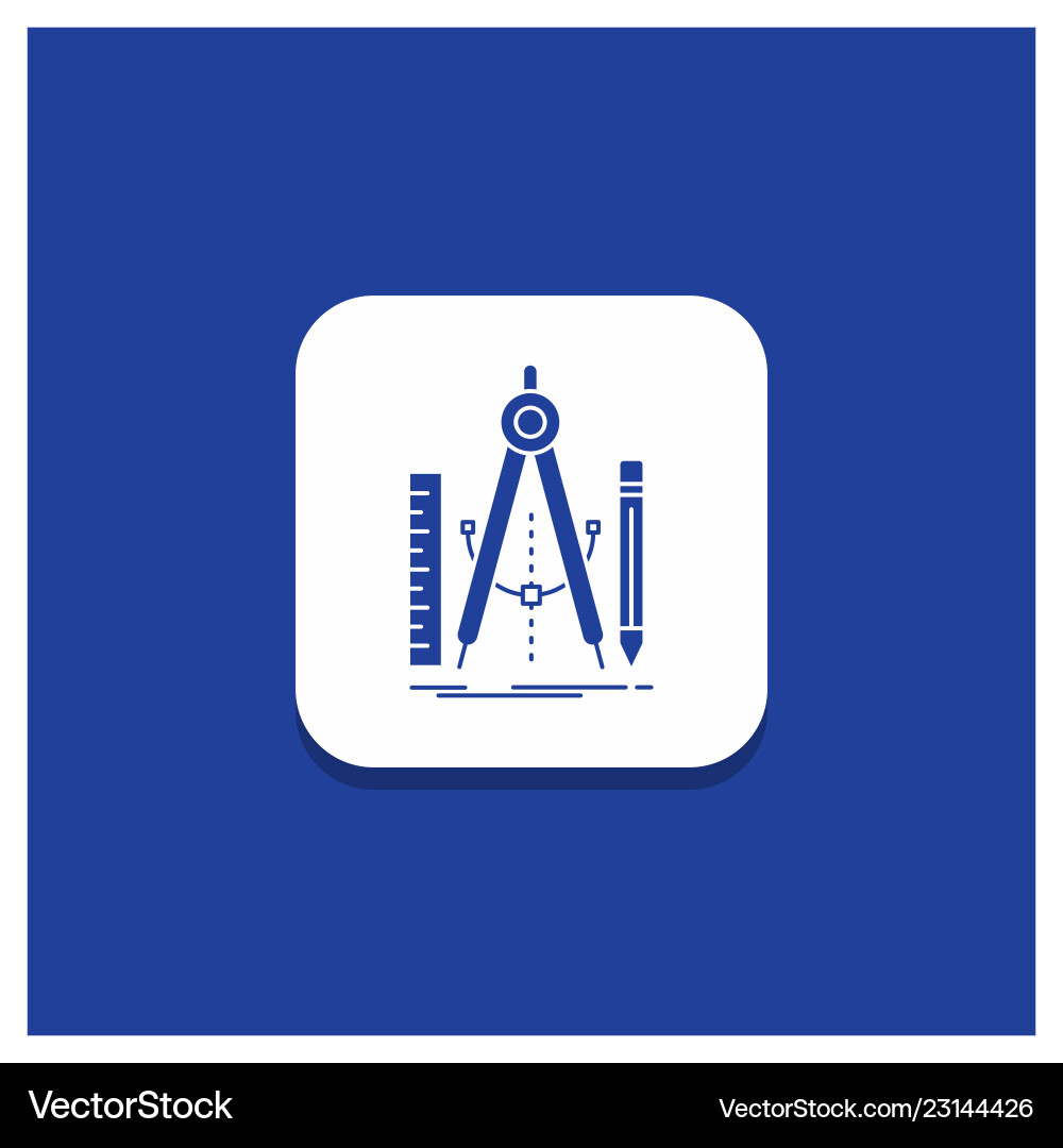 Blue round button for build design geometry math Blue round button for build design geometry math vector image