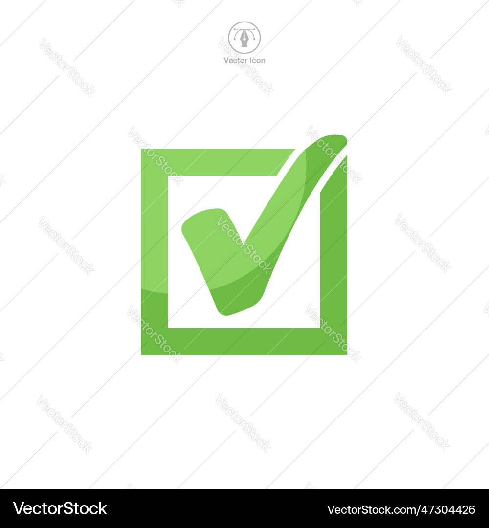 Check mark in a box icon symbol template Check mark in a box icon symbol template Vector Image