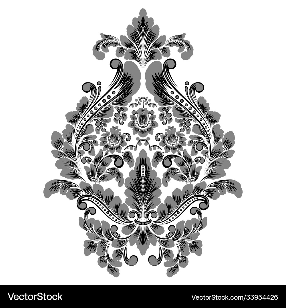 Damask element isolated central Vector Image