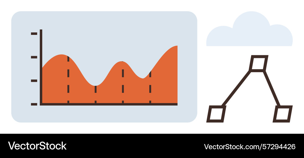 Data analysis visualization with chart cloud Data analysis visualization with chart cloud vector image
