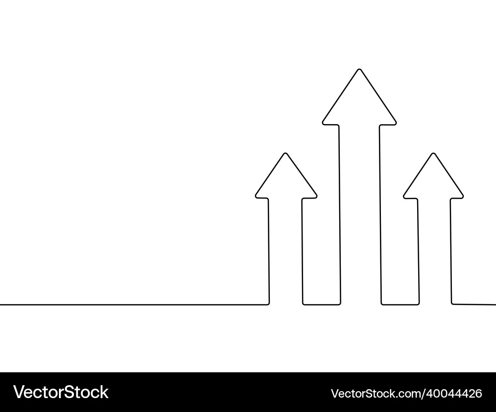 Drawing a continuous line of arrows pointing up Drawing a continuous line of arrows pointing up Vector Image