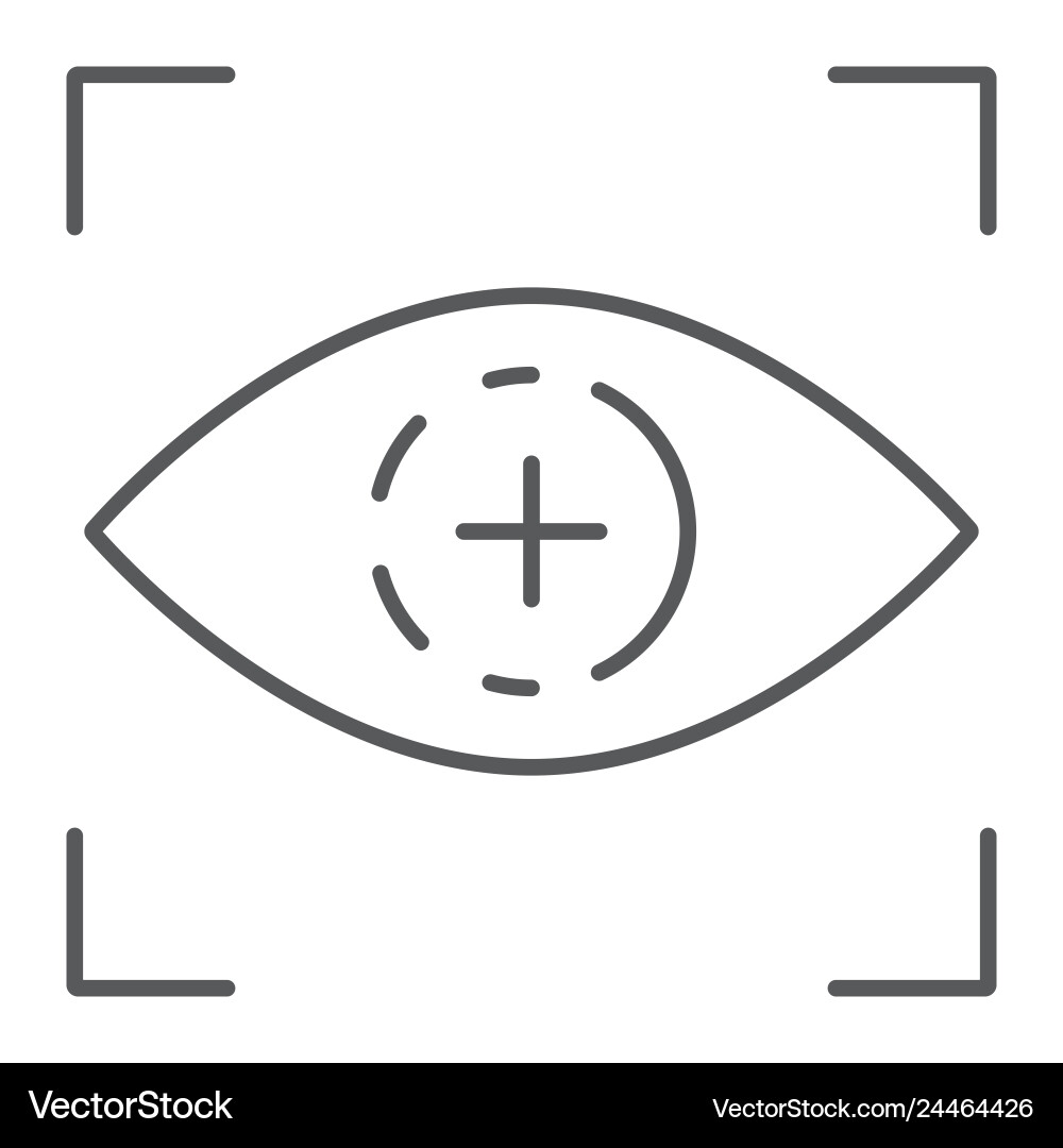 Eye scan thin line icon access and identification Eye scan thin line icon access and identification vector image