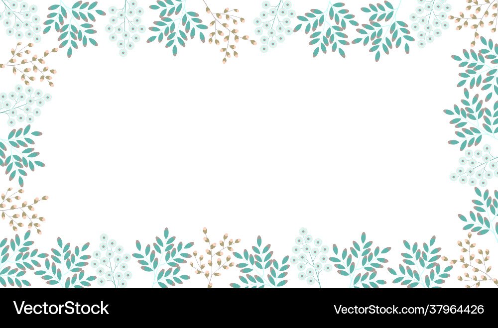 Frame spring branches and twigs with buds Vector Image