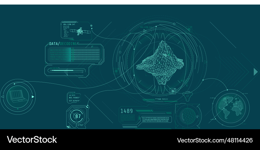 Futuristic geoscience software screen design Futuristic geoscience software screen design vector image