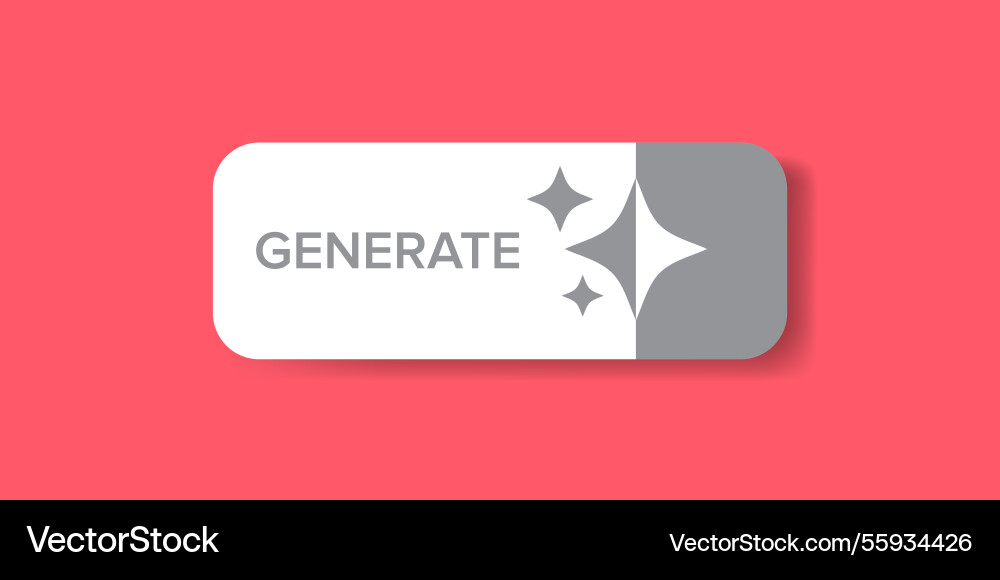Generate button clean white ui element Generate button clean white ui element vector image