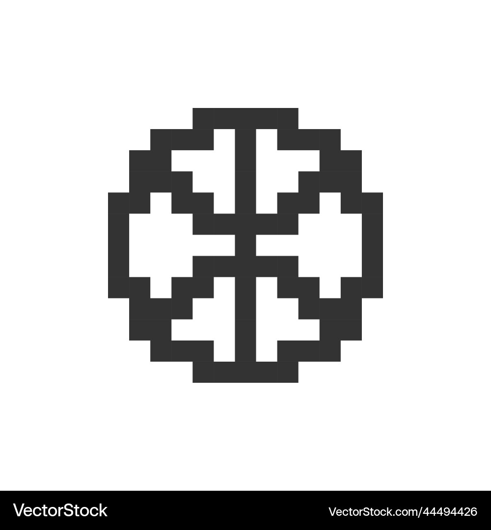 Global network pixelated ui icon Global network pixelated ui icon vector image