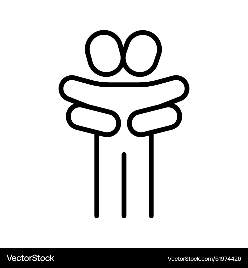Hug icon in thin line style graphic design Vector Image