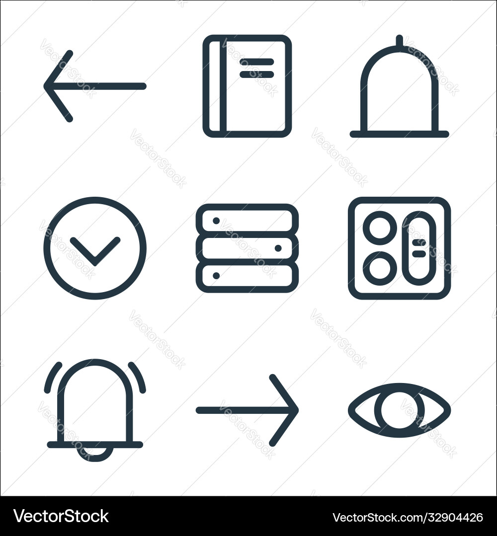 Interface line icons linear set quality Interface line icons linear set quality vector image