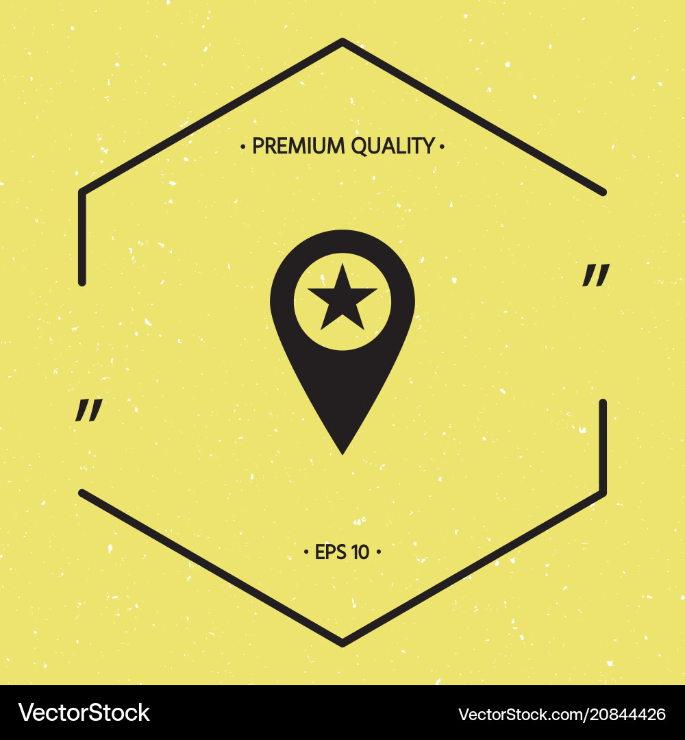 Map pointer with star vector image