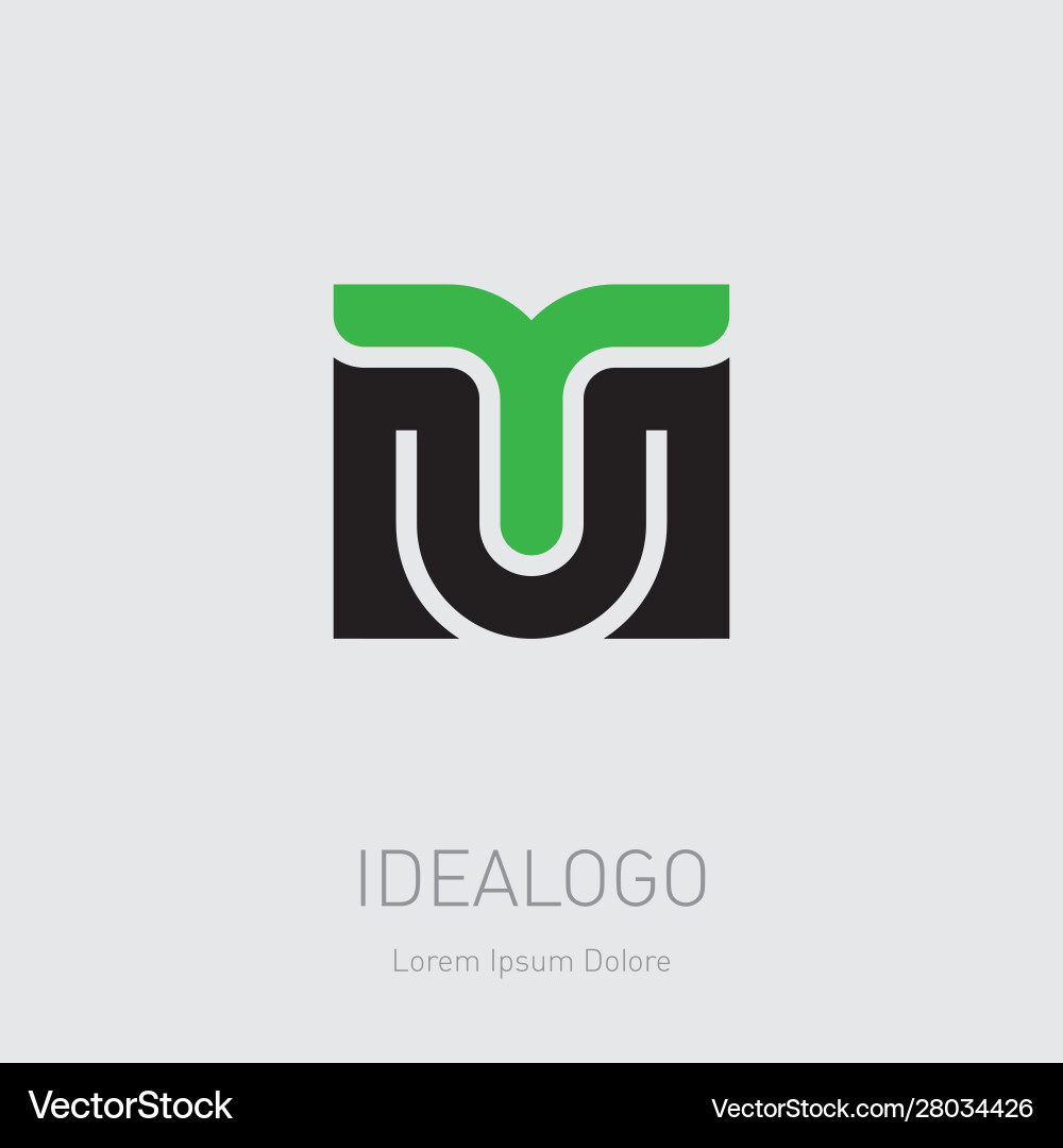 Mt - design element or icon m and t initials Mt - design element or icon m and t initials vector image