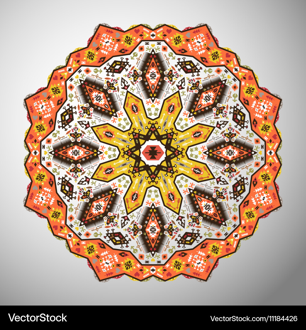 Ornamental round colorful geometric pattern Vector Image