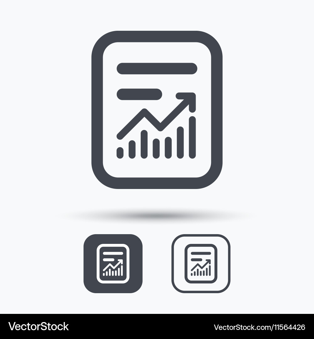 Report file icon document page with statistics vector image